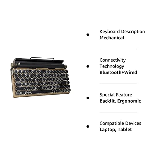 Adventurers Typewriter-Style Retro Mechanical Keyboard