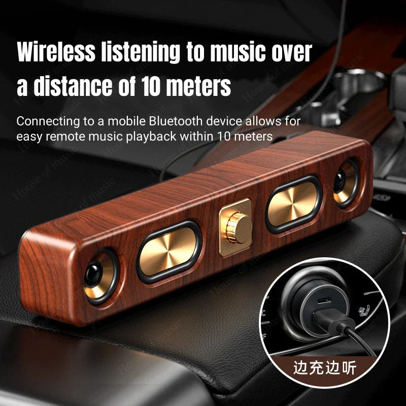Wooden Bluetooth Speakers Portable SoundBar