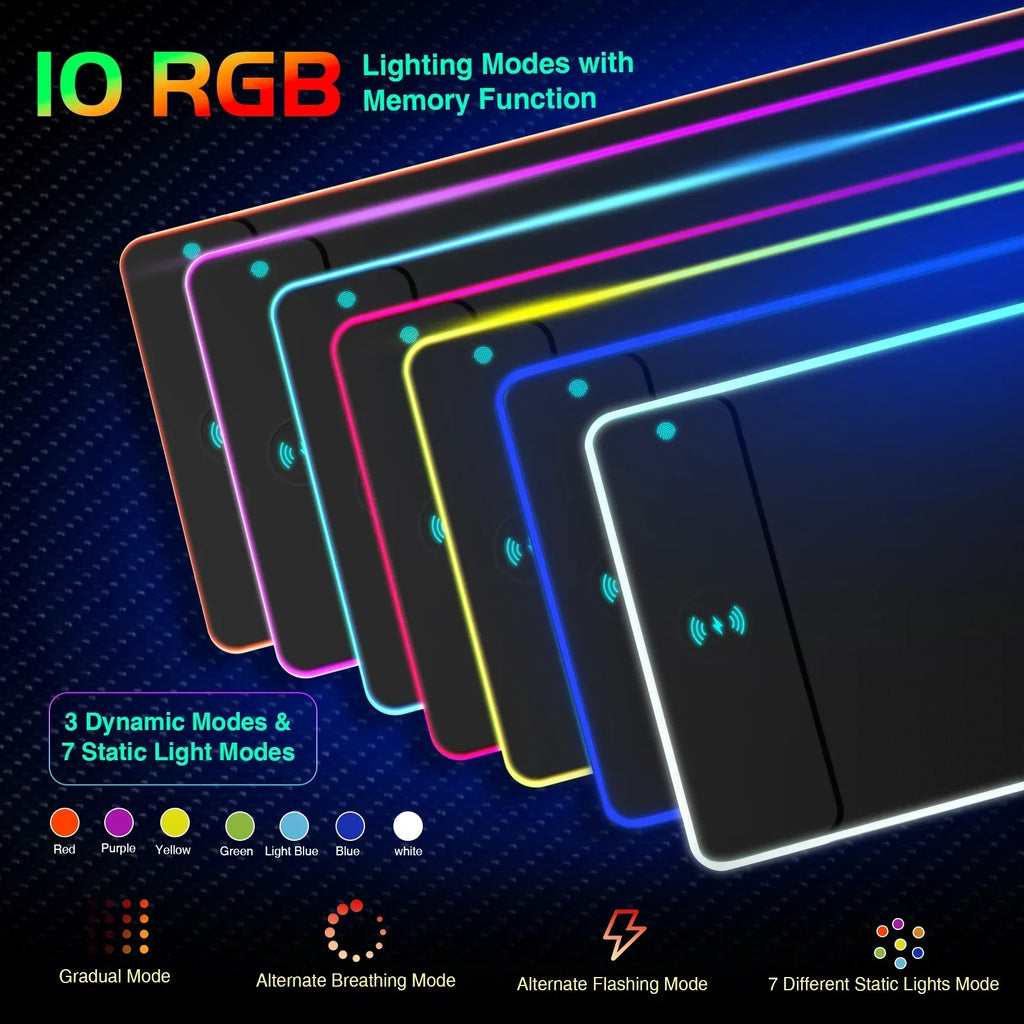Wireless Charging RGB Luminous Mouse Pad