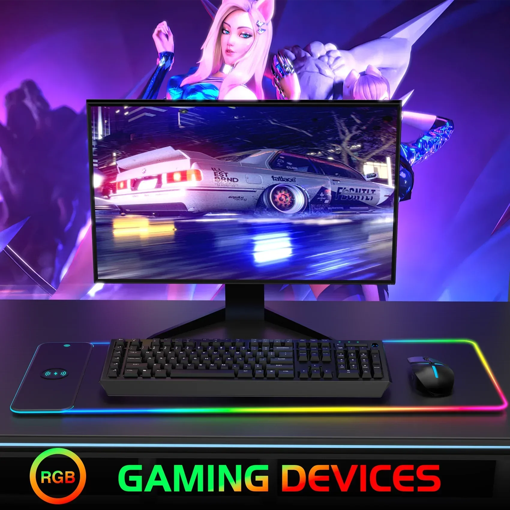 Wireless Charging RGB Luminous Mouse Pad