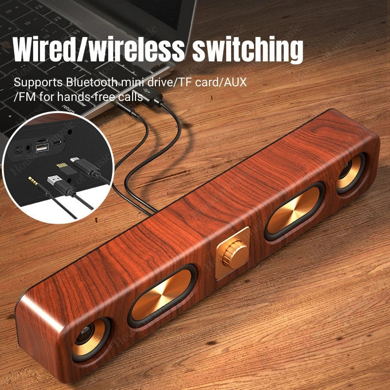 Wooden Bluetooth Speakers Portable SoundBar